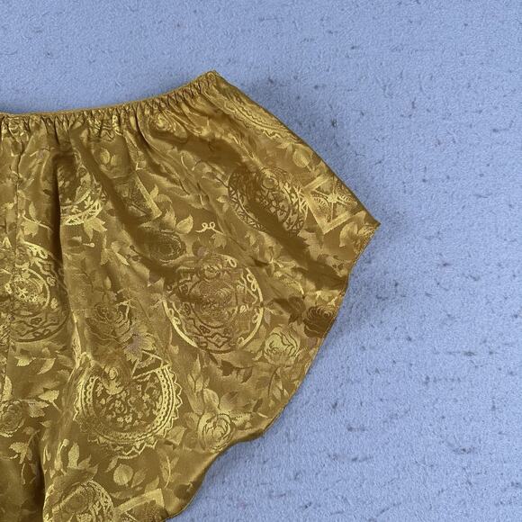 Vintage Victoria’s Secret Gold Jacquard Flutter Floral Satin Panties Shorts M‎ - Picture 11 of 16